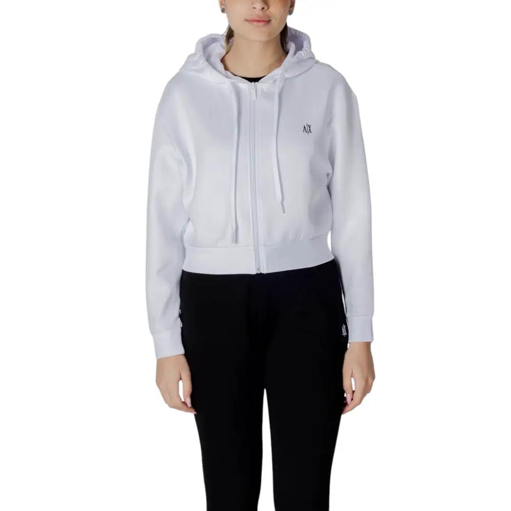 Armani Exchange White Cotton Hoodie