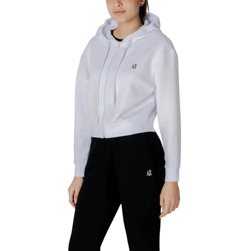 Armani Exchange White Cotton Hoodie
