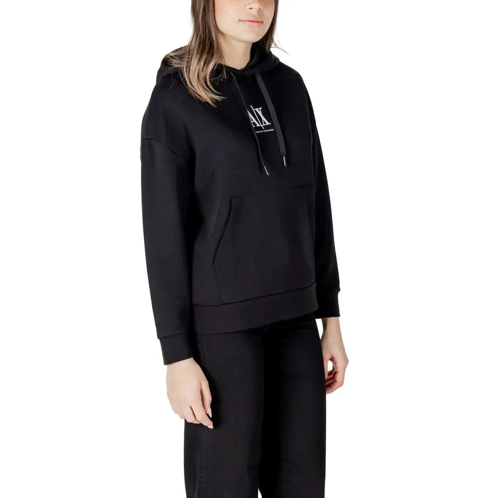 Armani Exchange Sweat à capuche noir en coton