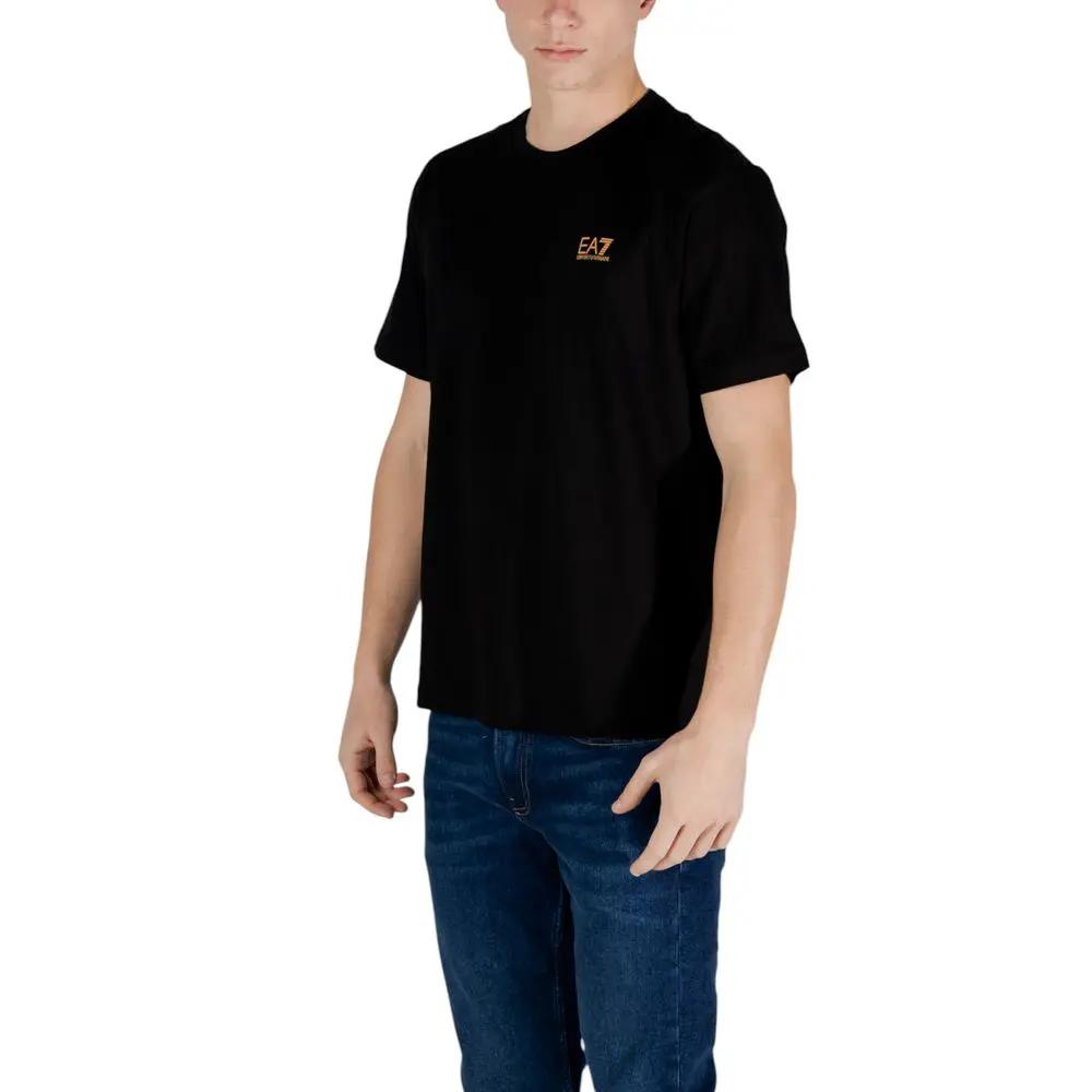 T-shirt bicolore en coton EA7 Emporio Armani