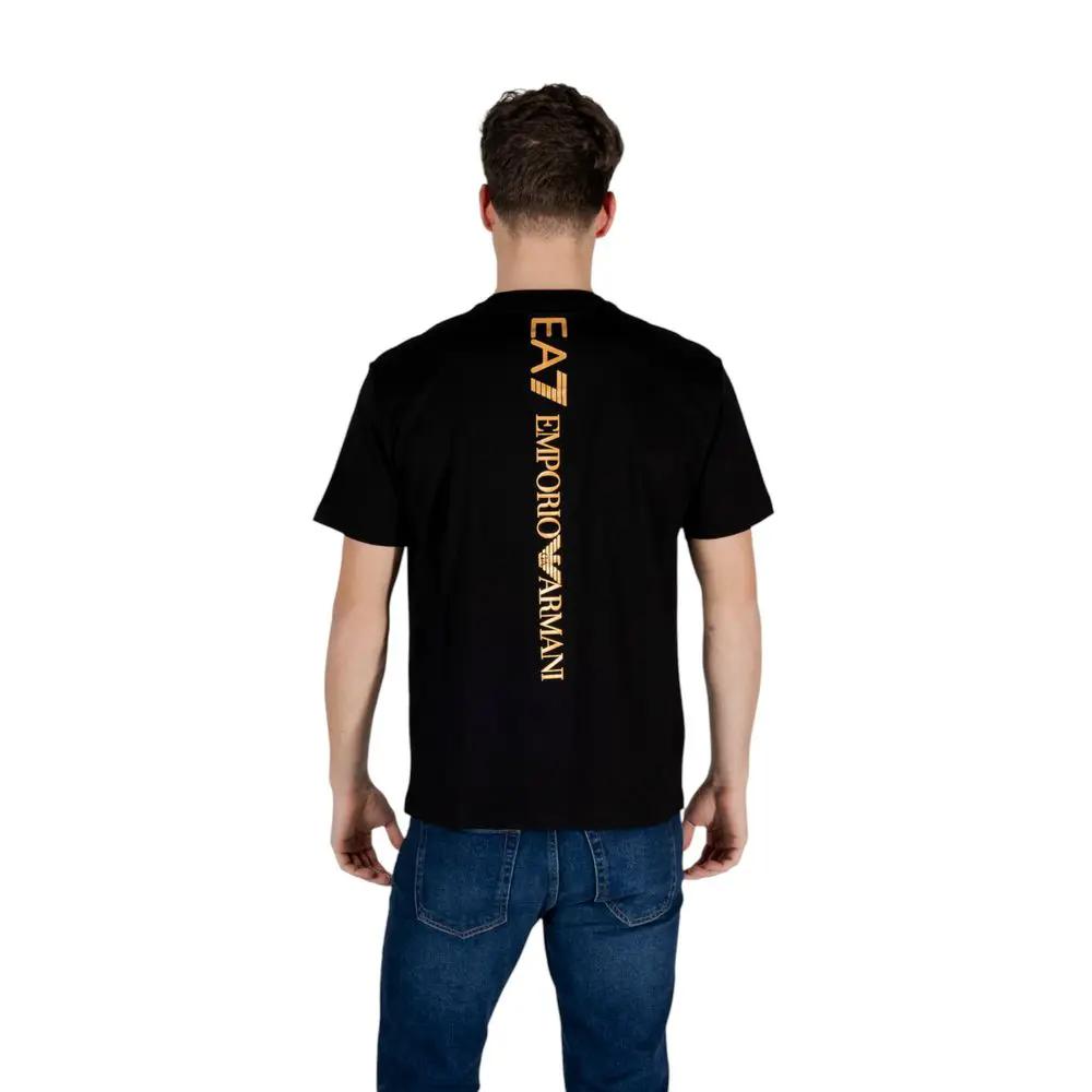 T-shirt bicolore en coton EA7 Emporio Armani