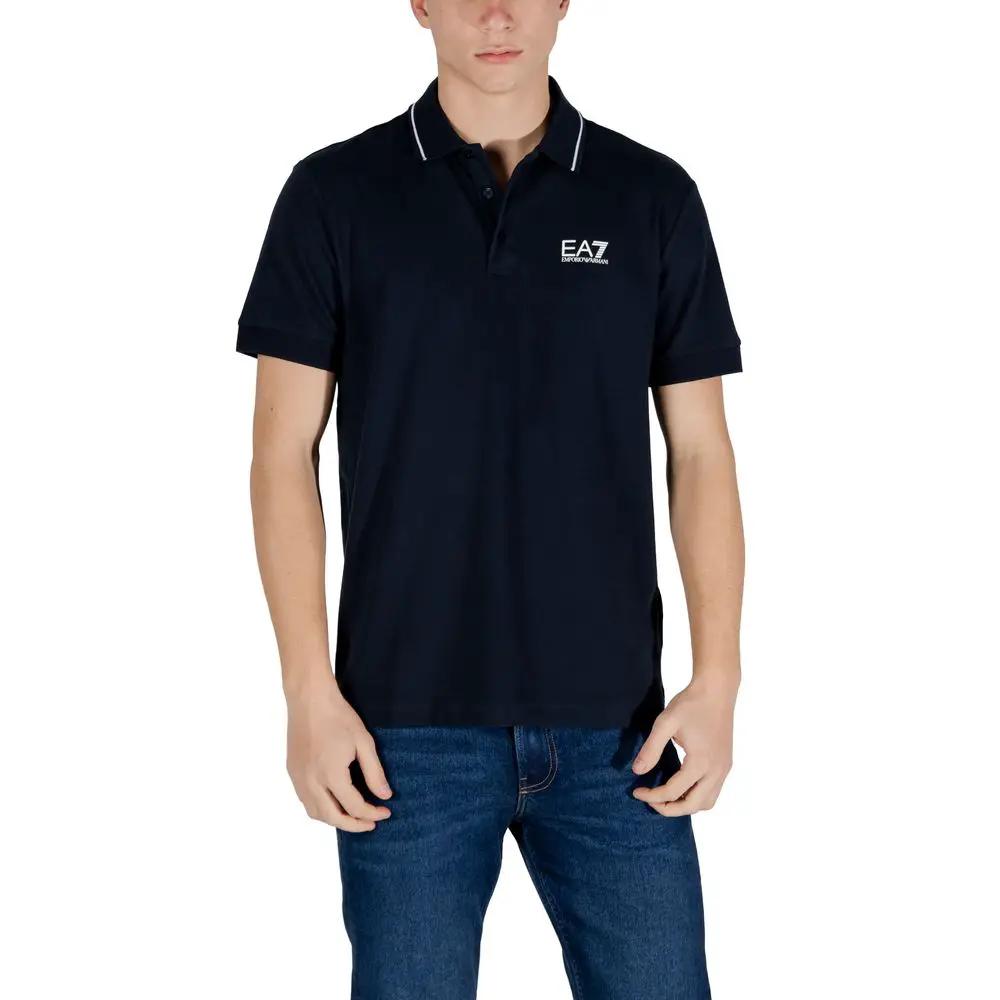 Polo en coton bleu EA7 Emporio Armani