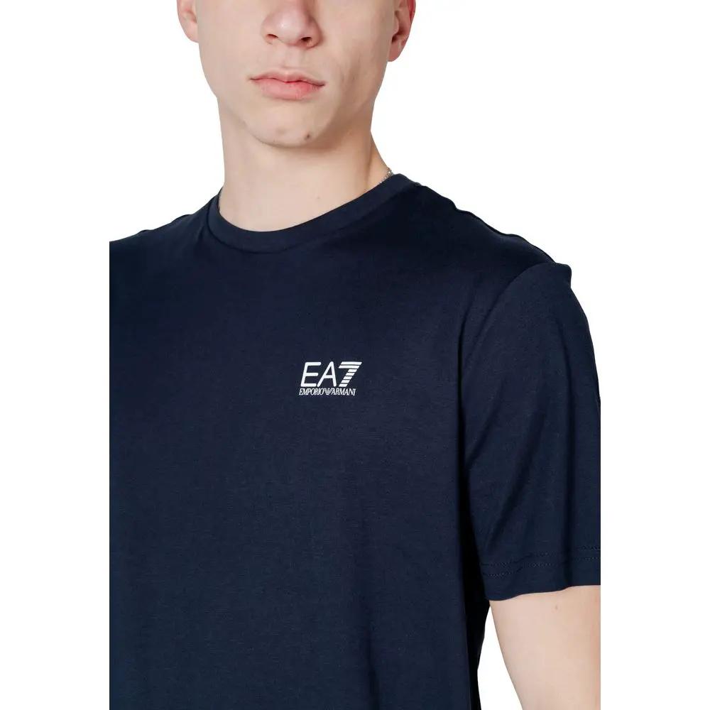 T-shirt en coton bleu EA7 Emporio Armani
