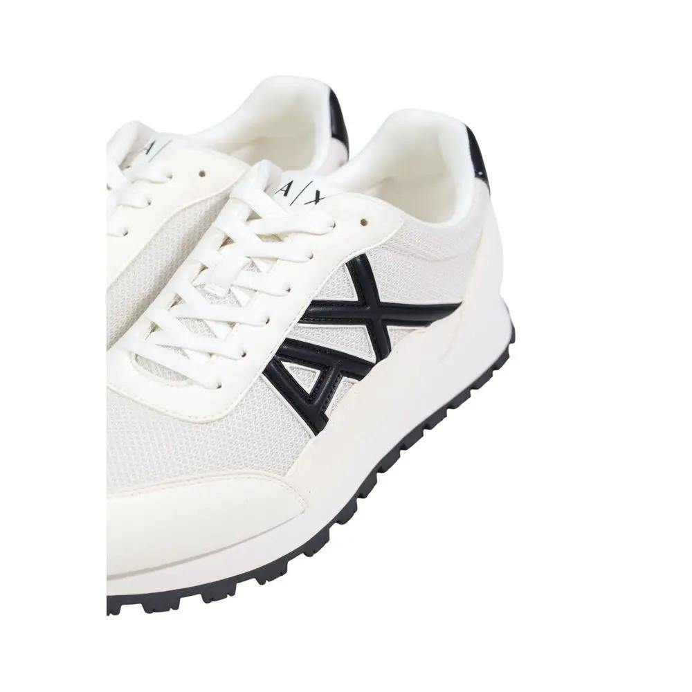 Armani Exchange Black And White Polyester Athletic Sneakers