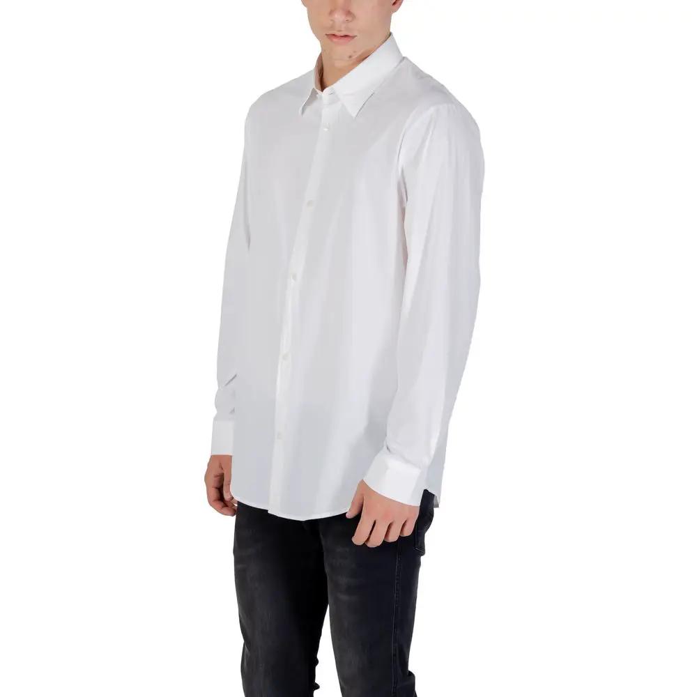 Armani Exchange Armani Exchange Cream Elastane Dress Shirt