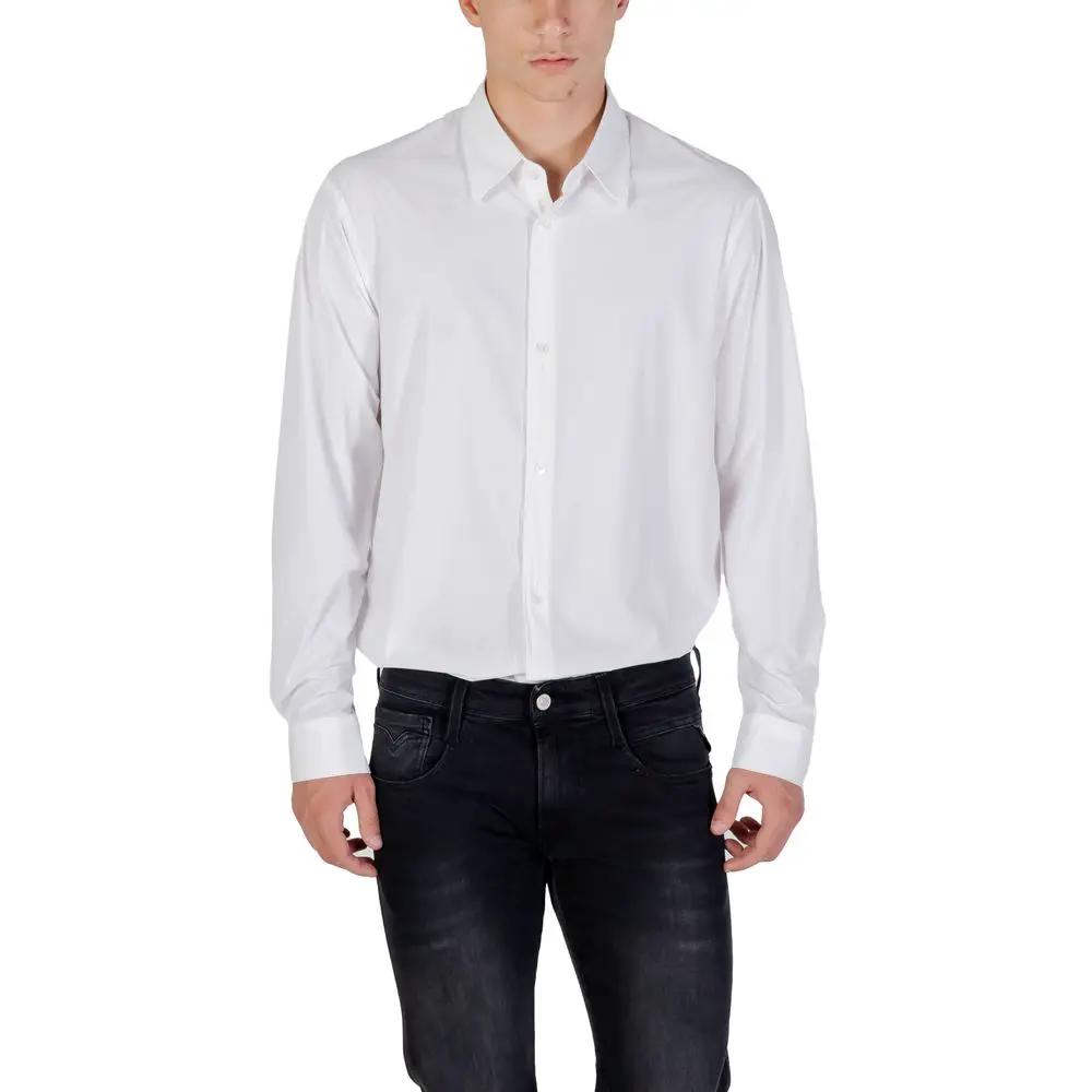 Armani Exchange Armani Exchange Cream Elastane Dress Shirt