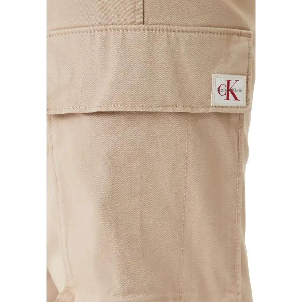 Calvin Klein Jeans Beige Cotton Cargo Pants