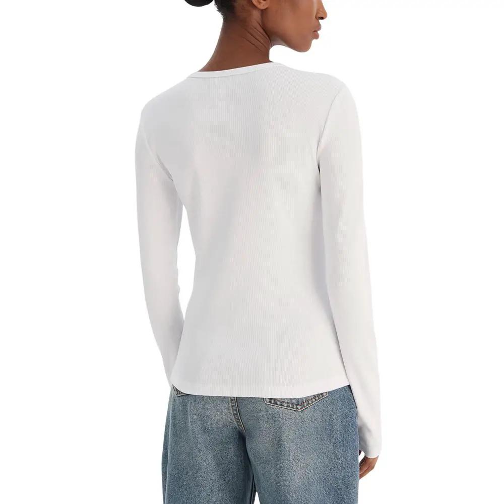 Calvin Klein Jeans White Cotton Long Sleeve T-Shirt