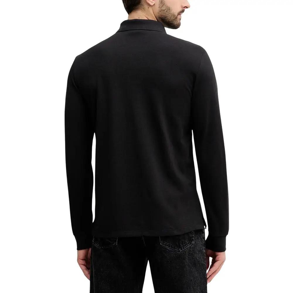 T-shirt noir en coton à manches longues Calvin Klein Jeans