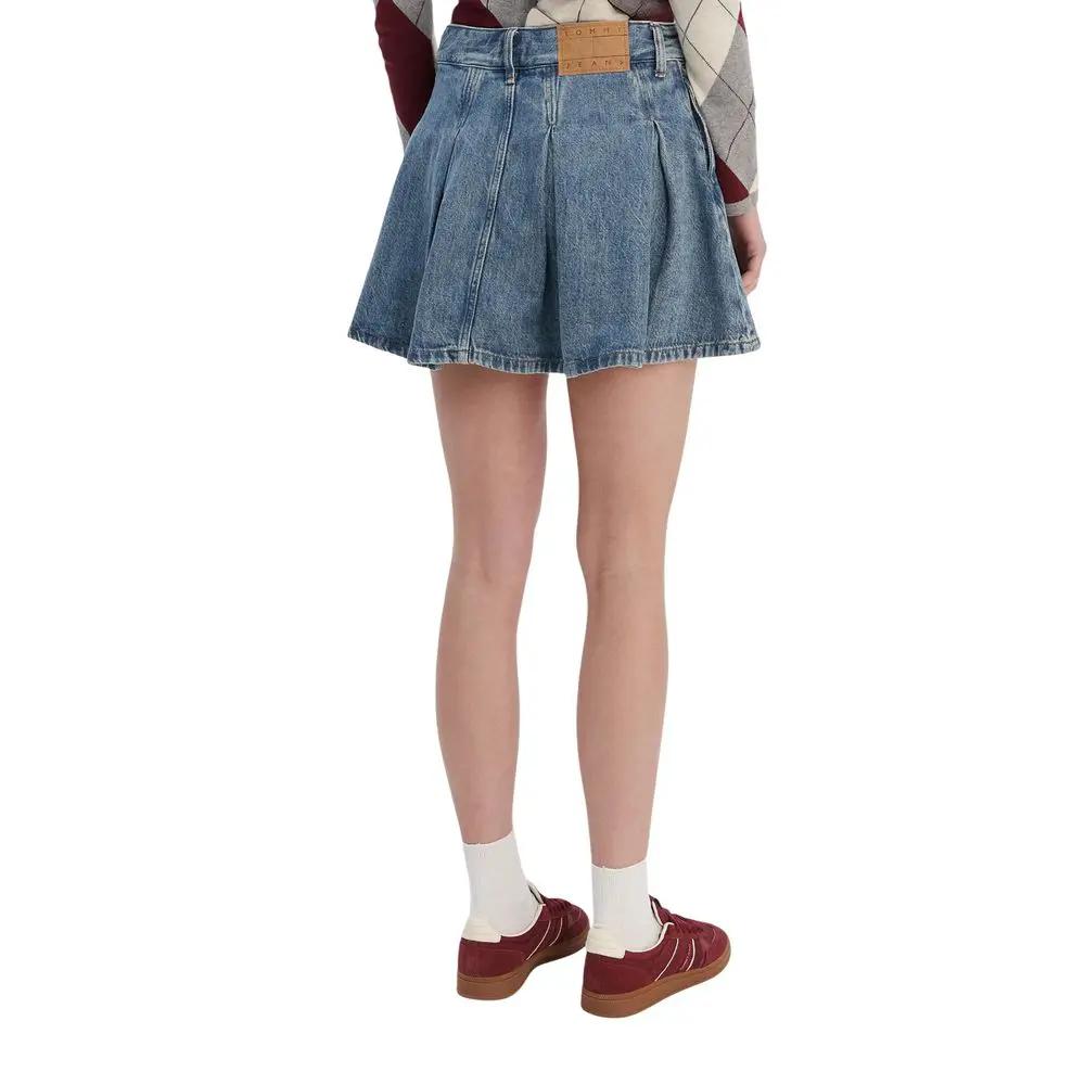 Tommy Hilfiger Jeans Blue Recycled Cotton Mini Skirt