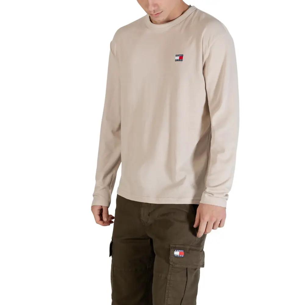 T-shirt Tommy Hilfiger Jeans manches longues beige en coton recyclé