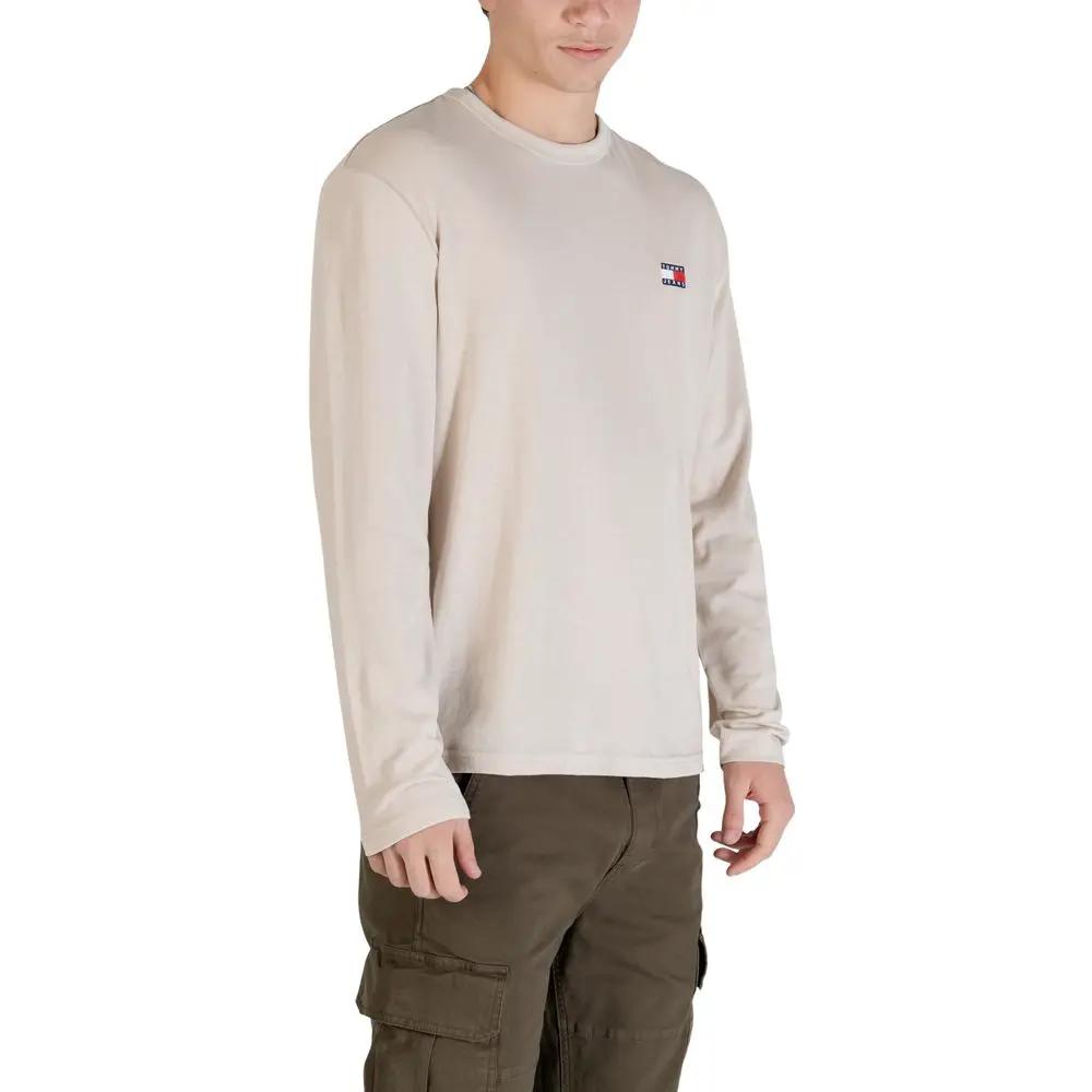T-shirt Tommy Hilfiger Jeans manches longues beige en coton recyclé