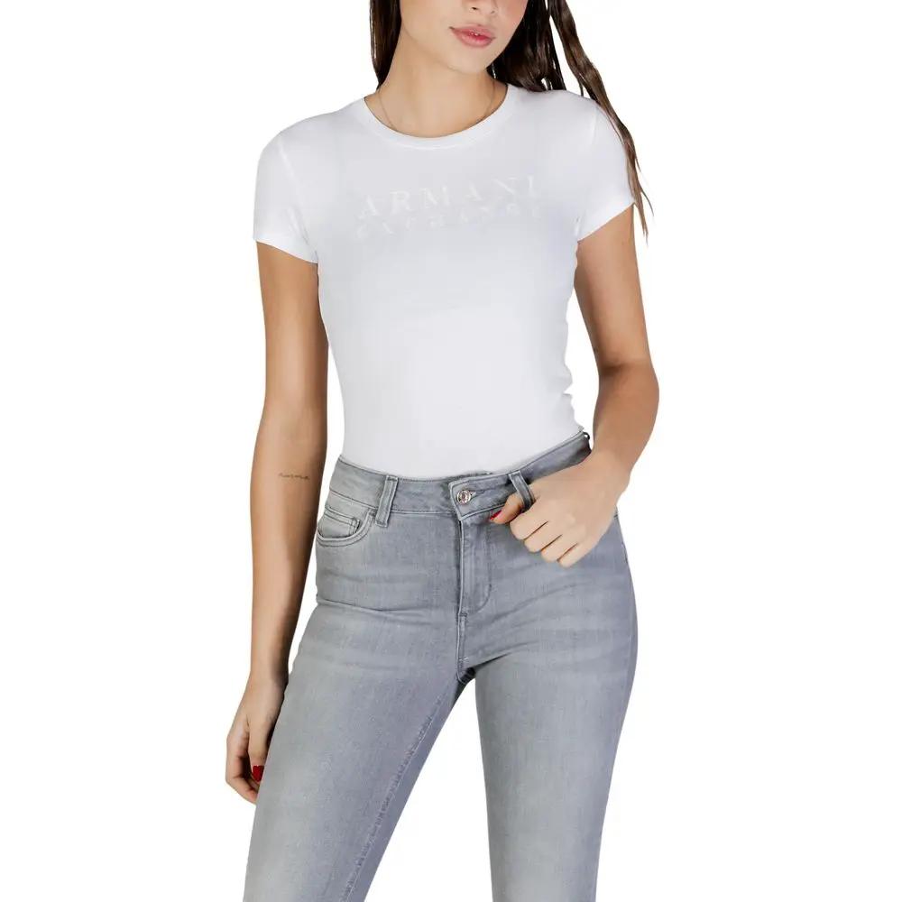 Armani Exchange White Cotton T-Shirt
