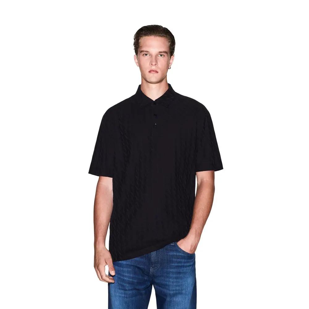 Armani Exchange Armani Exchange Black Cotton Polo Shirt