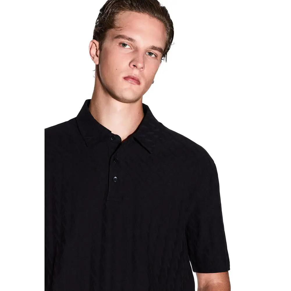 Armani Exchange Armani Exchange Black Cotton Polo Shirt