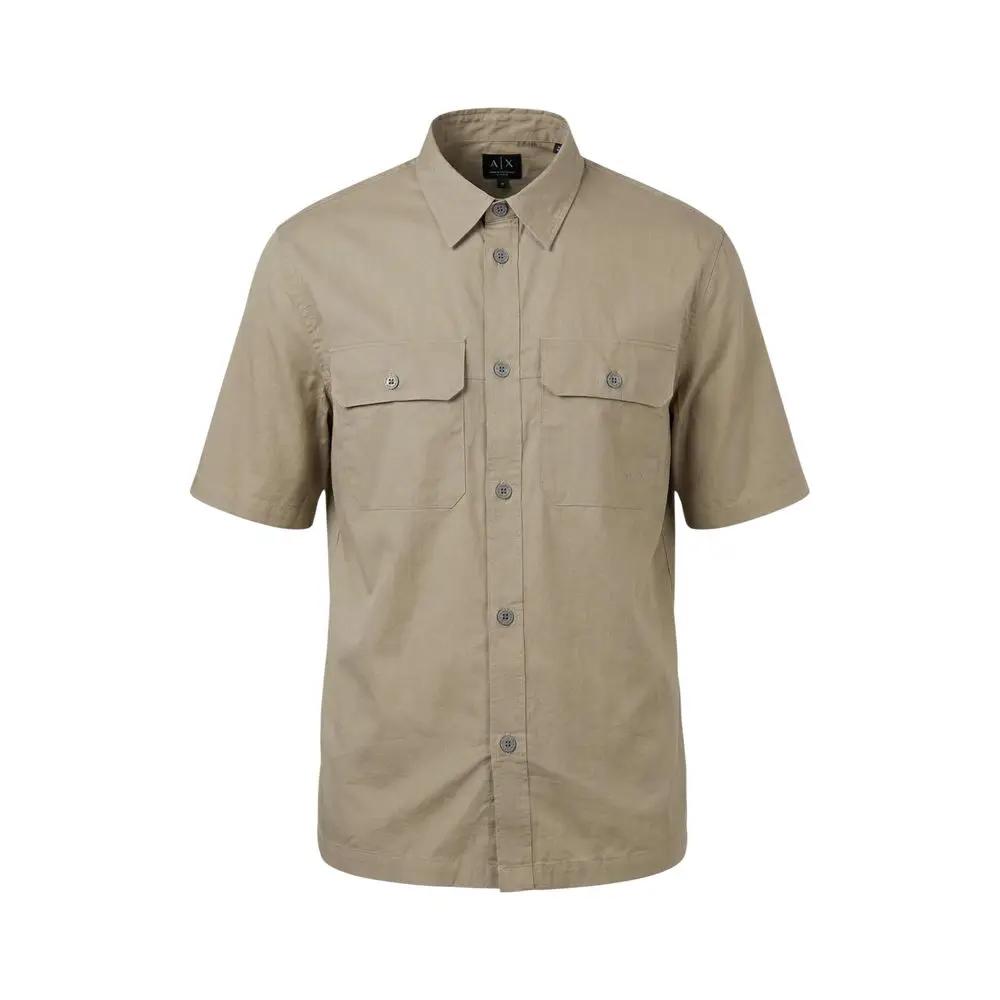 Armani Exchange Armani Exchange Beige Cotton Shortsleeve Shirt