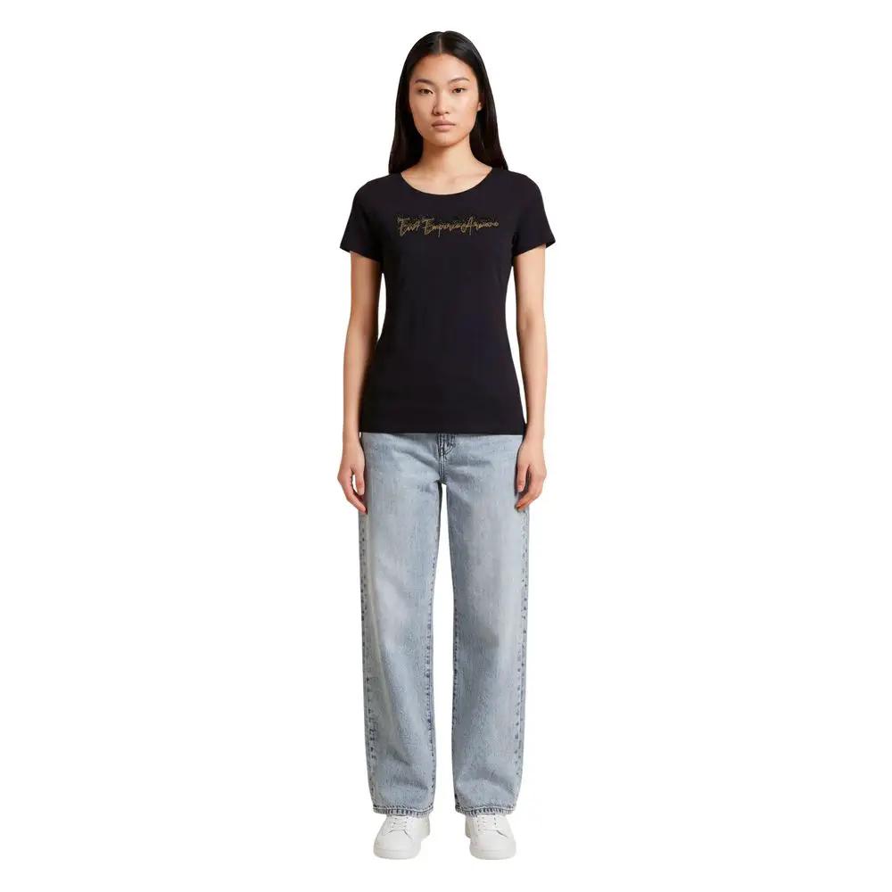 EA7 Emporio Armani Black Elastane T-Shirt