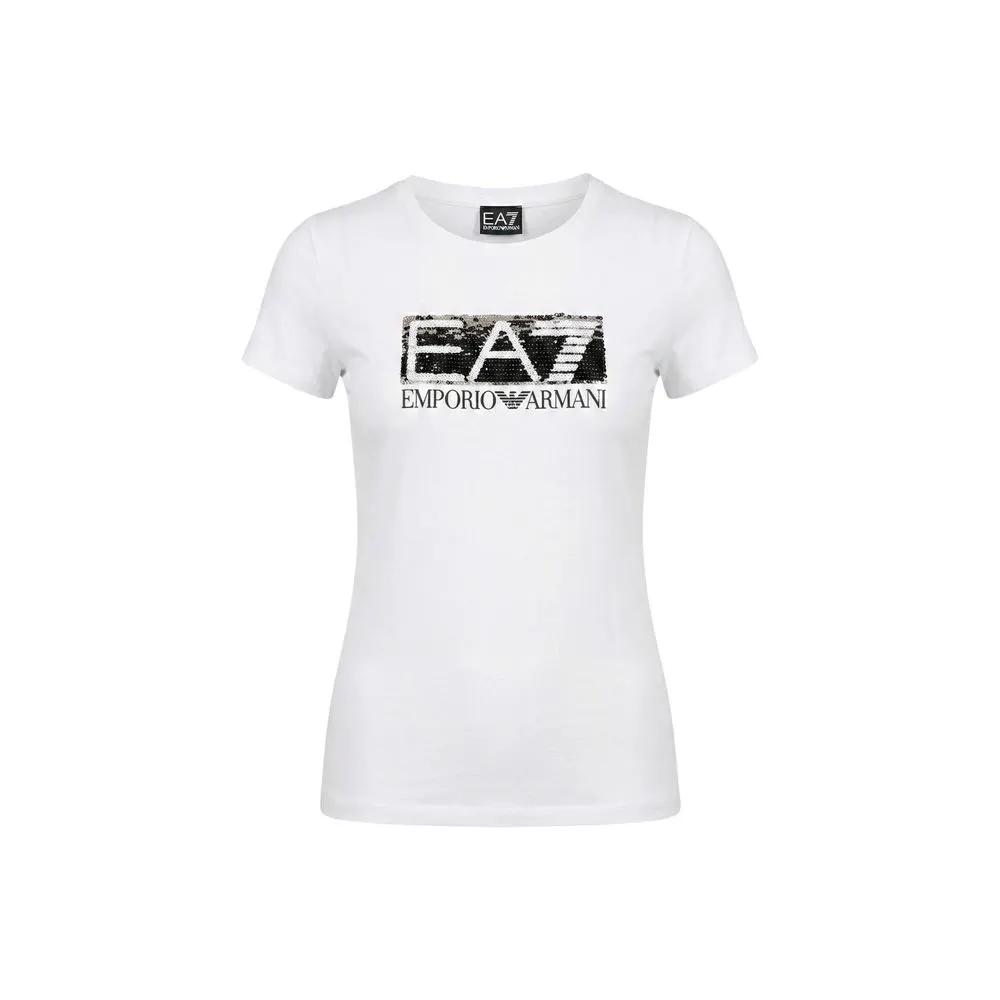 T-shirt en coton blanc EA7 Emporio Armani