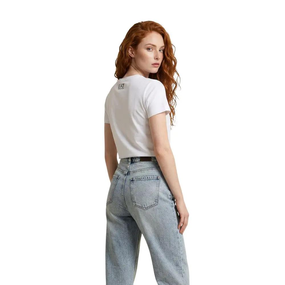 T-shirt en coton blanc EA7 Emporio Armani