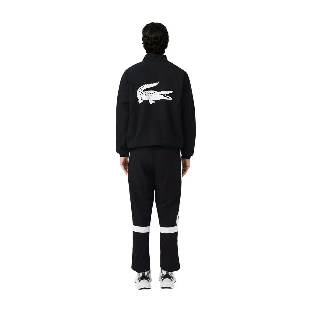 Survêtement en polyester Lacoste noir et blanc