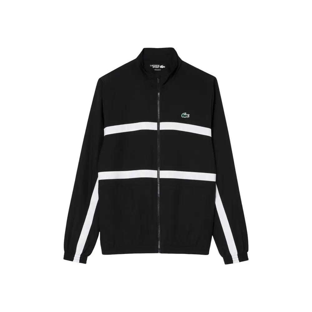 Survêtement en polyester Lacoste noir et blanc