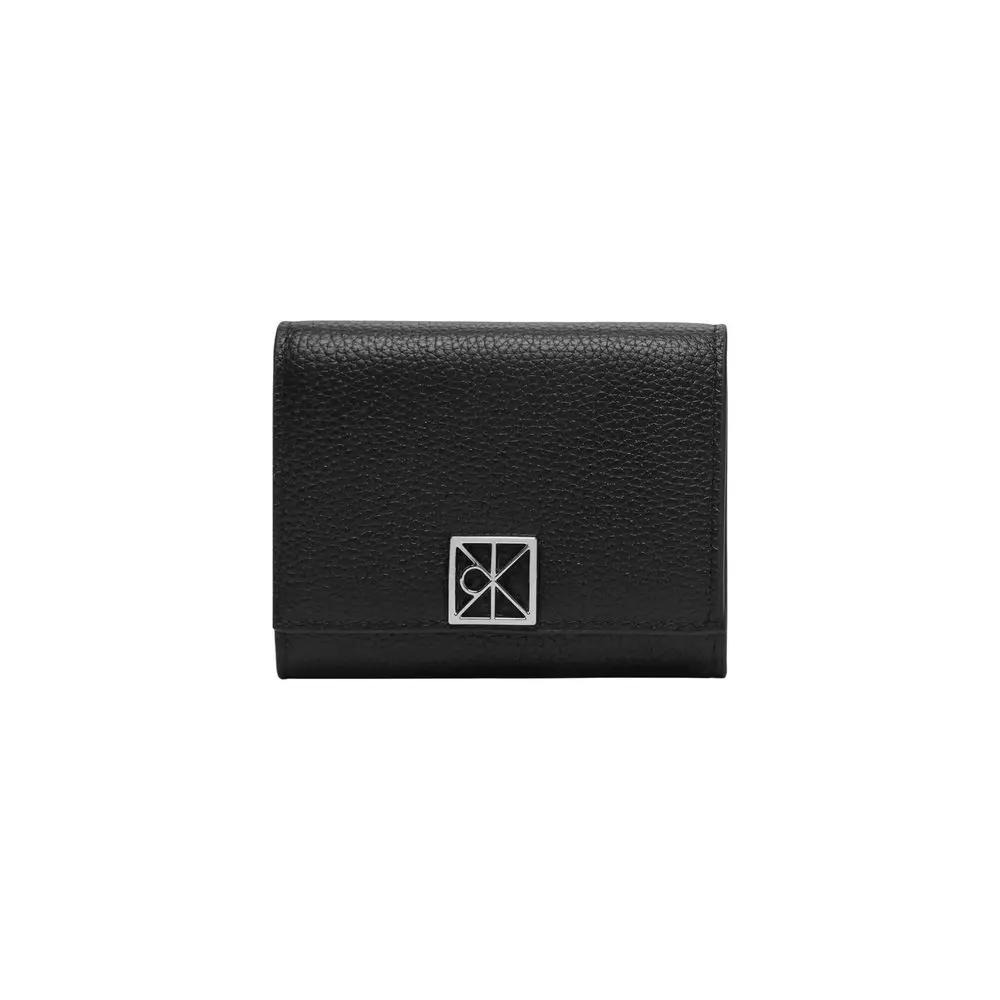 Portefeuille en cuir noir Calvin Klein