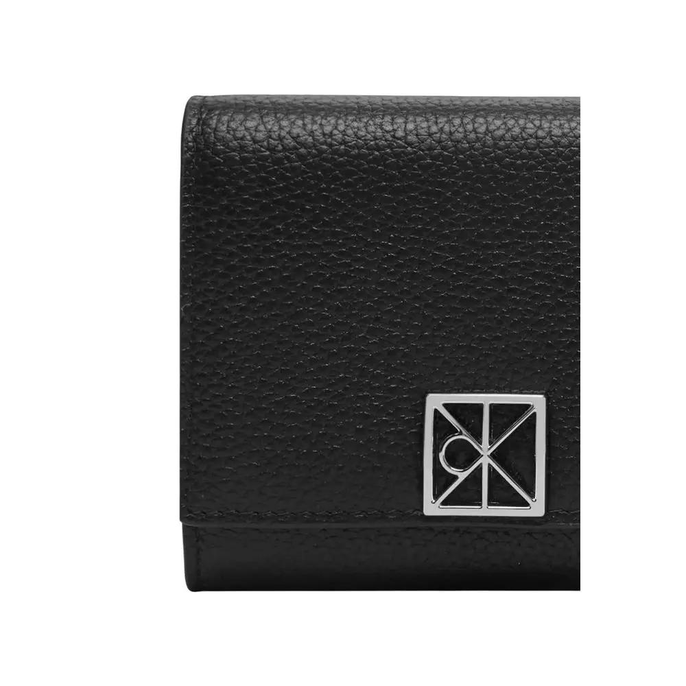 Portefeuille en cuir noir Calvin Klein