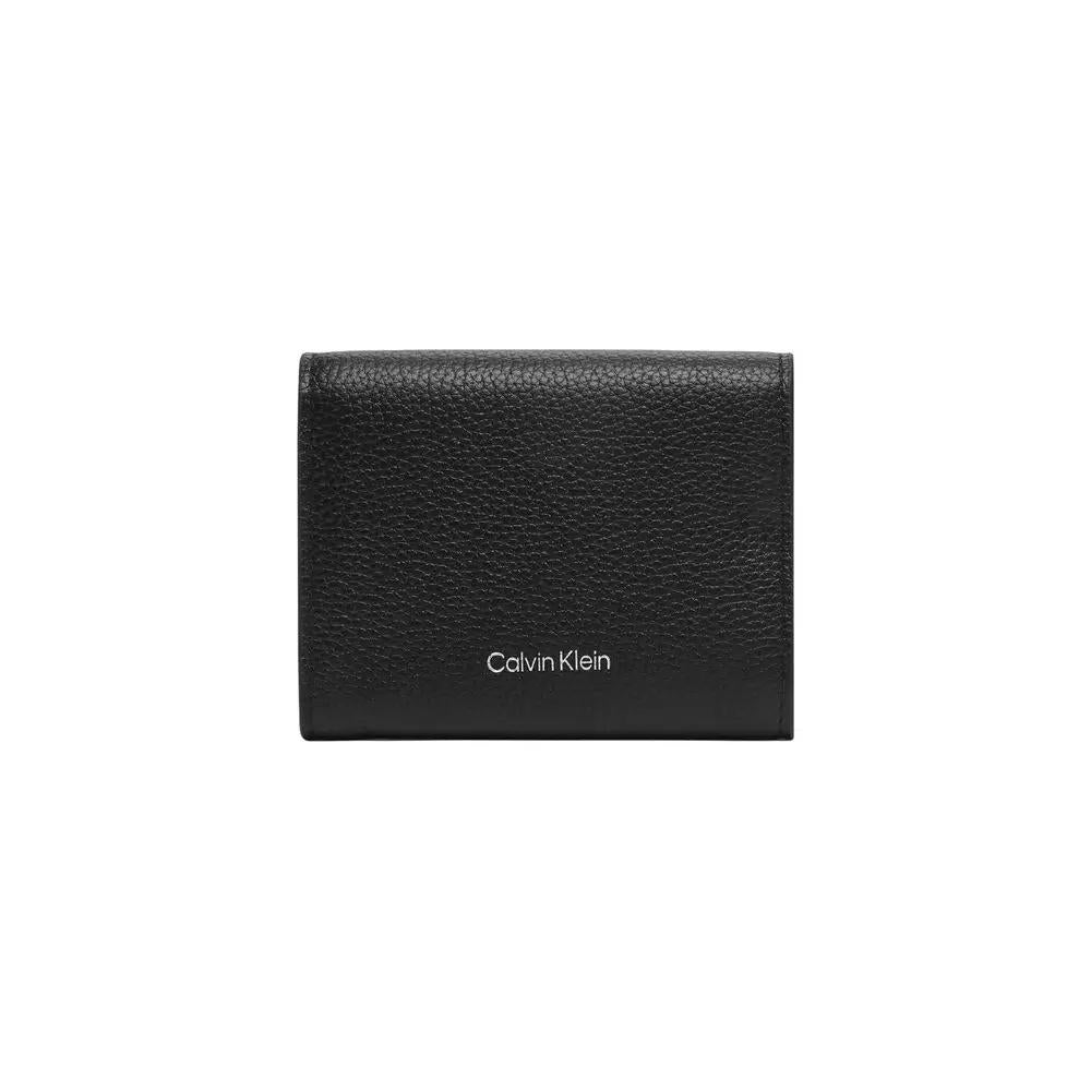 Portefeuille en cuir noir Calvin Klein