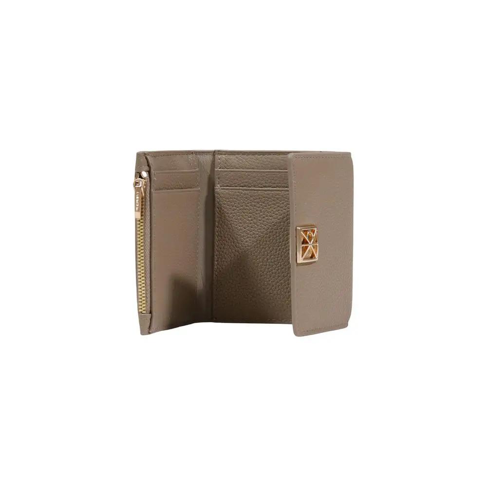 Portefeuille en cuir beige Calvin Klein