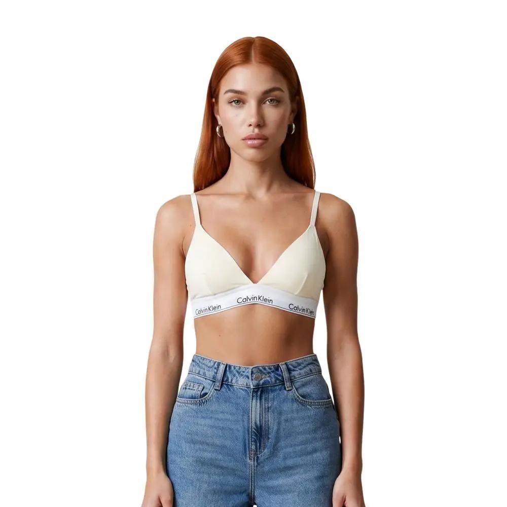 Soutien-gorge en coton beige Calvin Klein Underwear