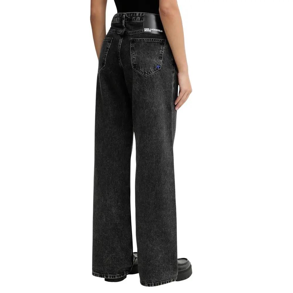 Karl Lagerfeld Karl Lagerfeld Black Recycled Cotton Relaxed Fit Jeans