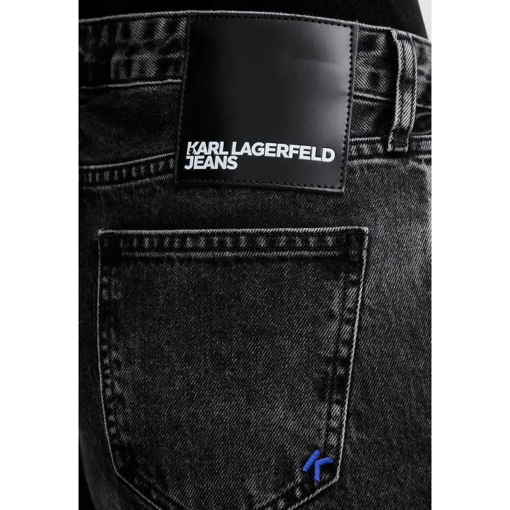 Karl Lagerfeld Black Recycled Cotton Relaxed Fit Jeans