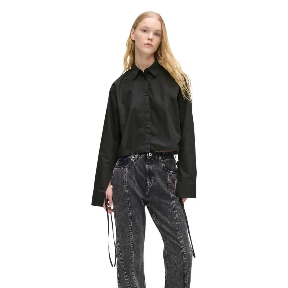 Karl Lagerfeld Karl Lagerfeld Black Organic Cotton Blouse