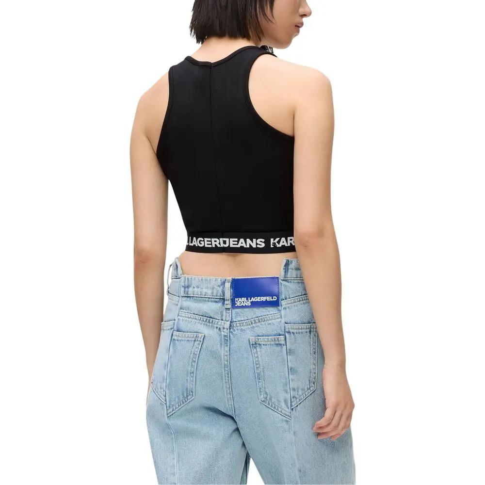 Haut en viscose noir Karl Lagerfeld