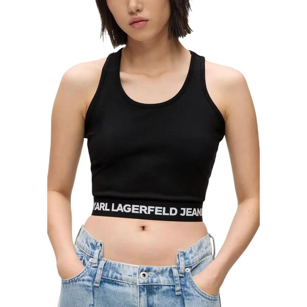 Haut en viscose noir Karl Lagerfeld