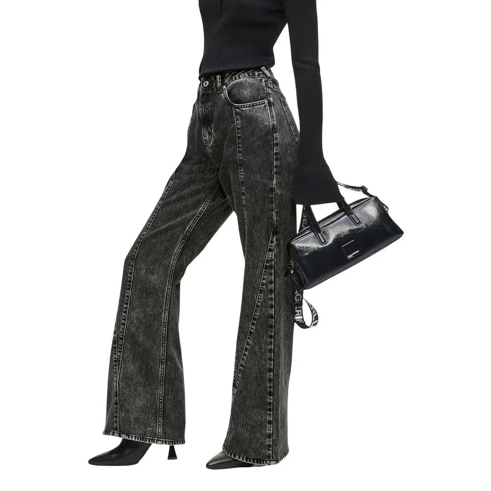 Karl Lagerfeld Karl Lagerfeld Black Recycled Cotton Mom Jeans