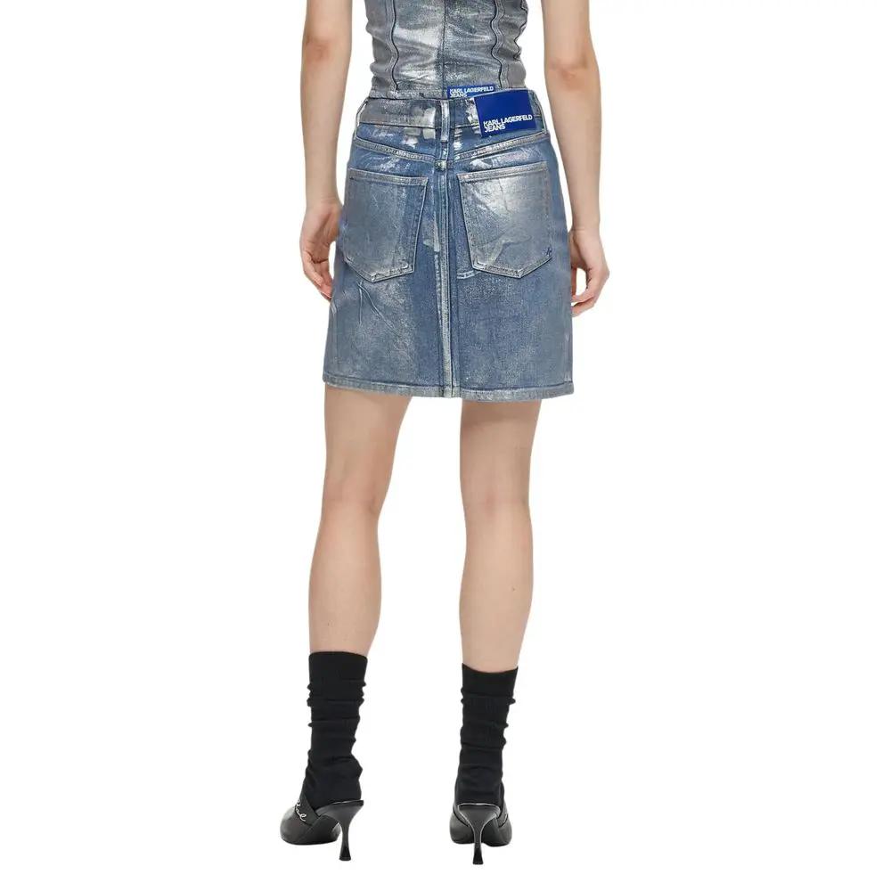 Mini-jupe bicolore en coton Karl Lagerfeld
