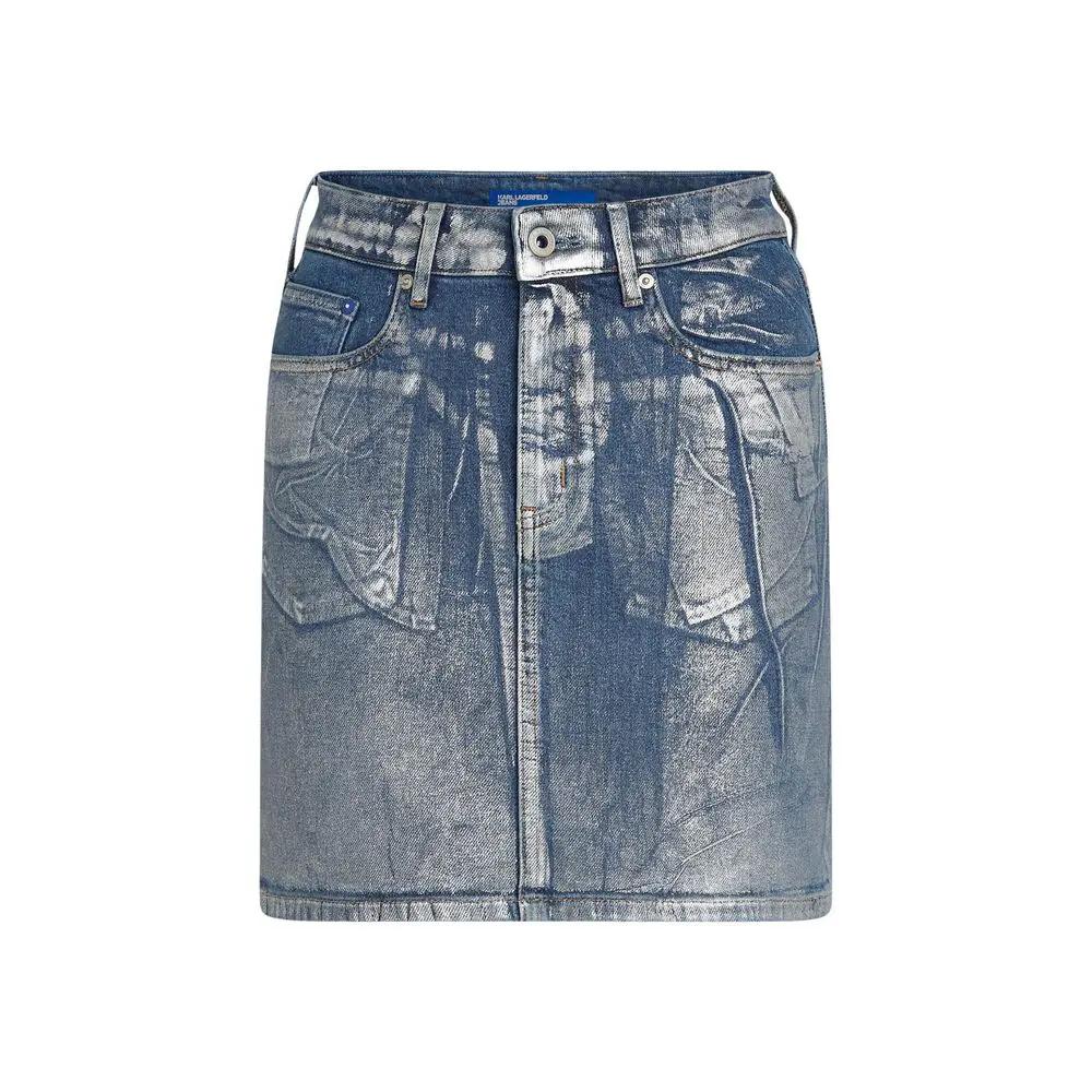 Mini-jupe bicolore en coton Karl Lagerfeld