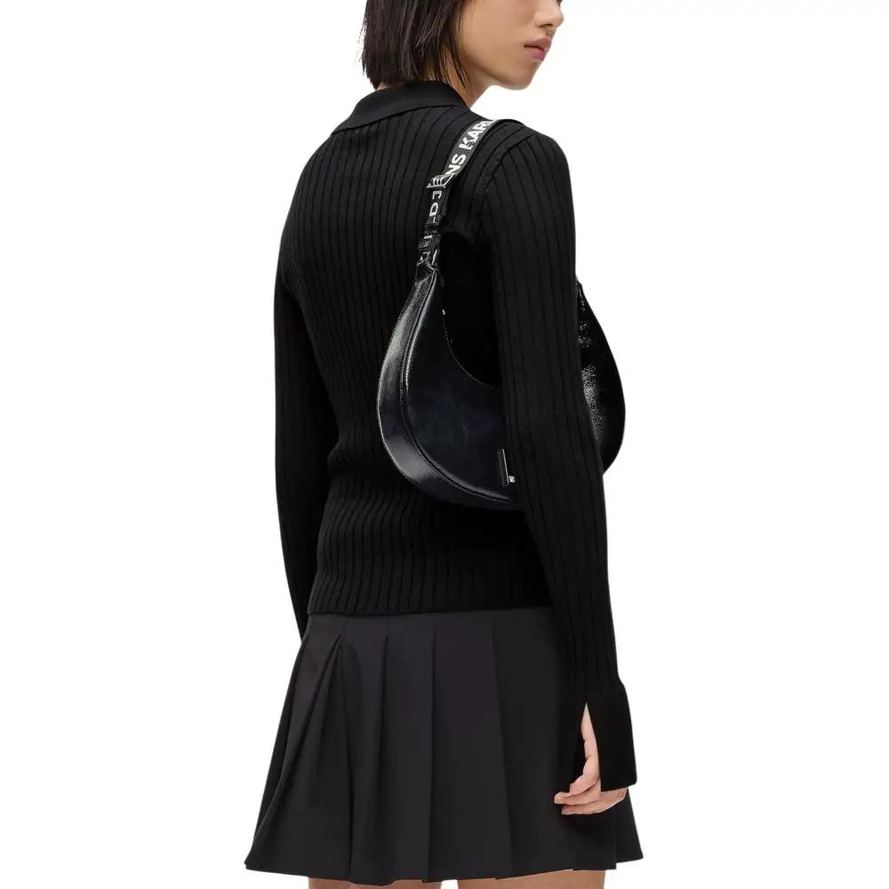 Karl Lagerfeld Karl Lagerfeld Black Viscose Long Sleeve T-Shirt