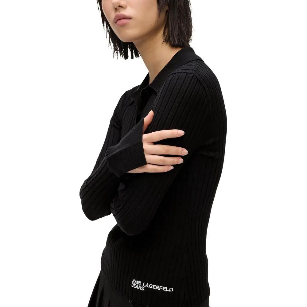 Karl Lagerfeld Karl Lagerfeld Black Viscose Long Sleeve T-Shirt