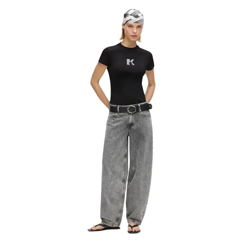 Karl Lagerfeld Karl Lagerfeld Black Cotton T-Shirt