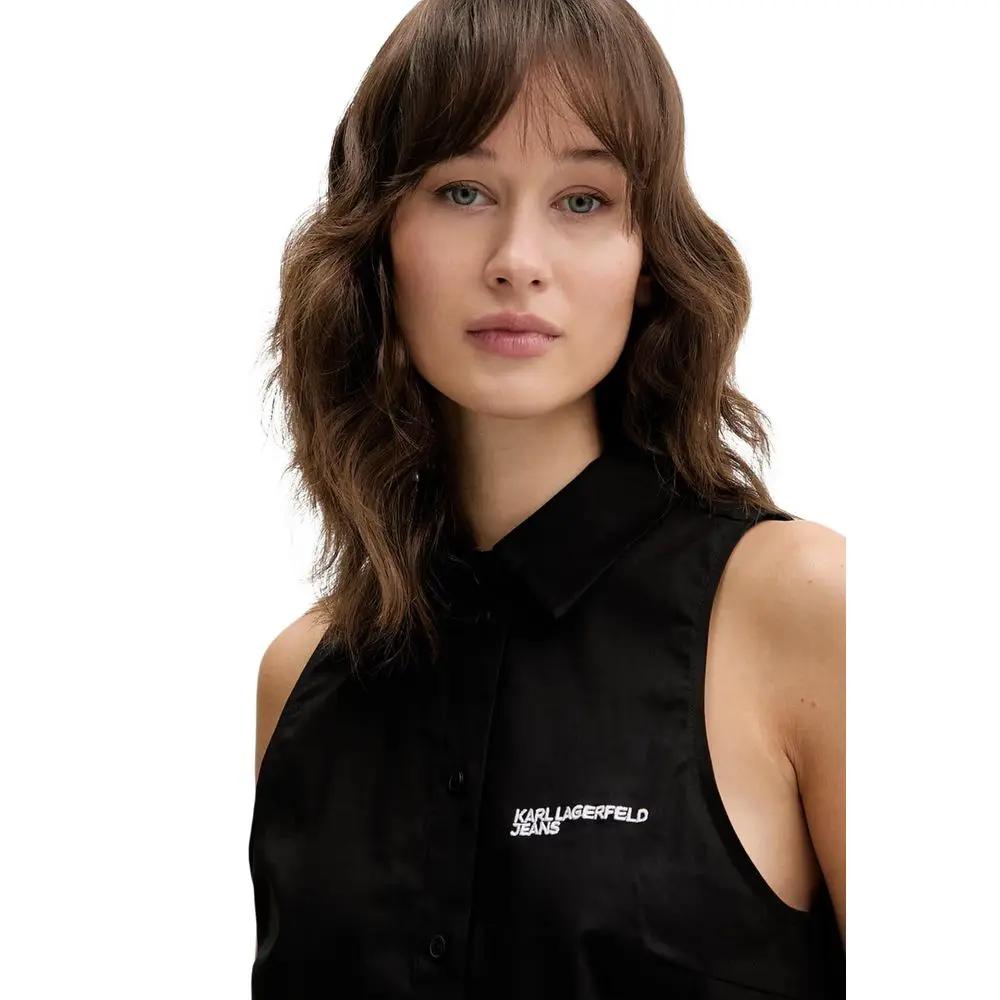 Karl Lagerfeld Black Cotton Shortsleeve Shirt