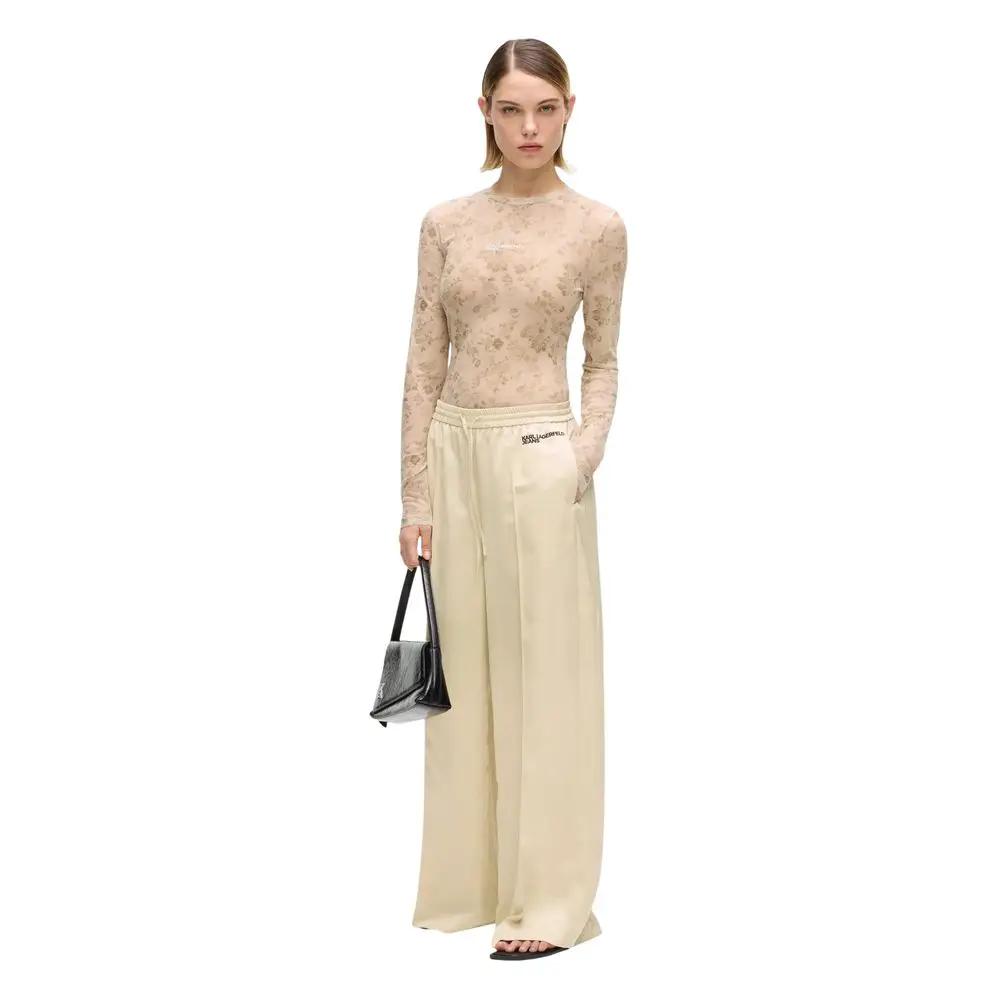 Karl Lagerfeld Karl Lagerfeld Beige Polyester Joggers (Workout Pants)