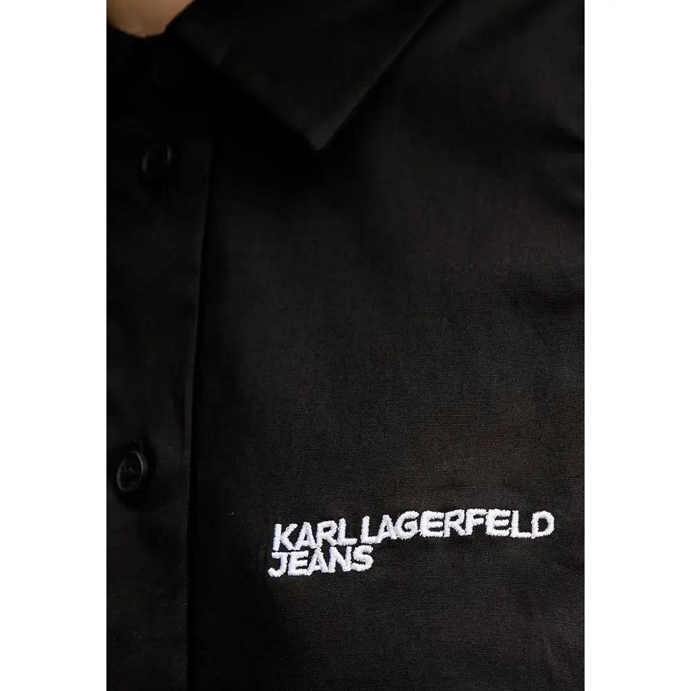 Karl Lagerfeld Black Cotton Shortsleeve Shirt