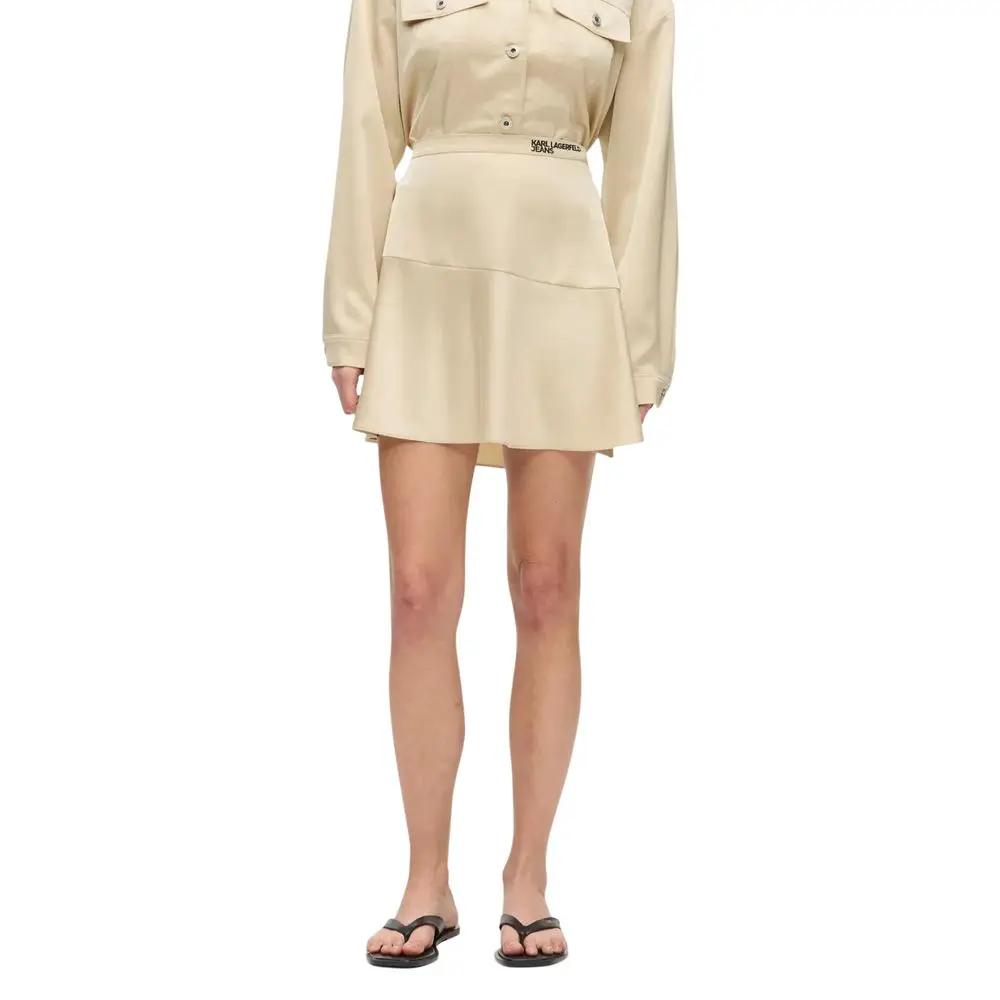 Karl Lagerfeld Karl Lagerfeld Beige Polyester Mini Skirt