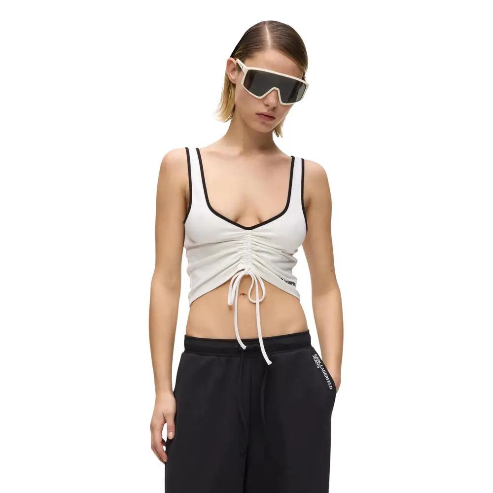 Haut en viscose blanc Karl Lagerfeld