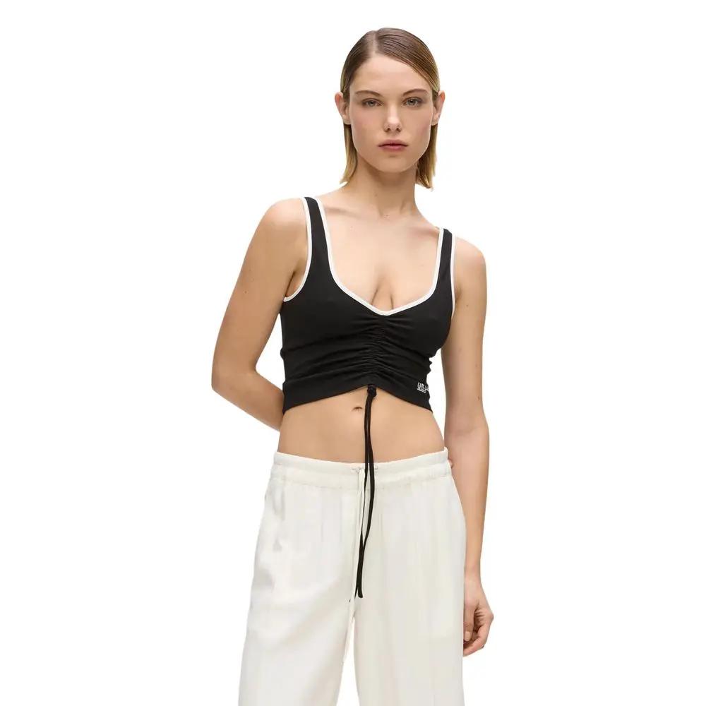 Haut en viscose noir Karl Lagerfeld