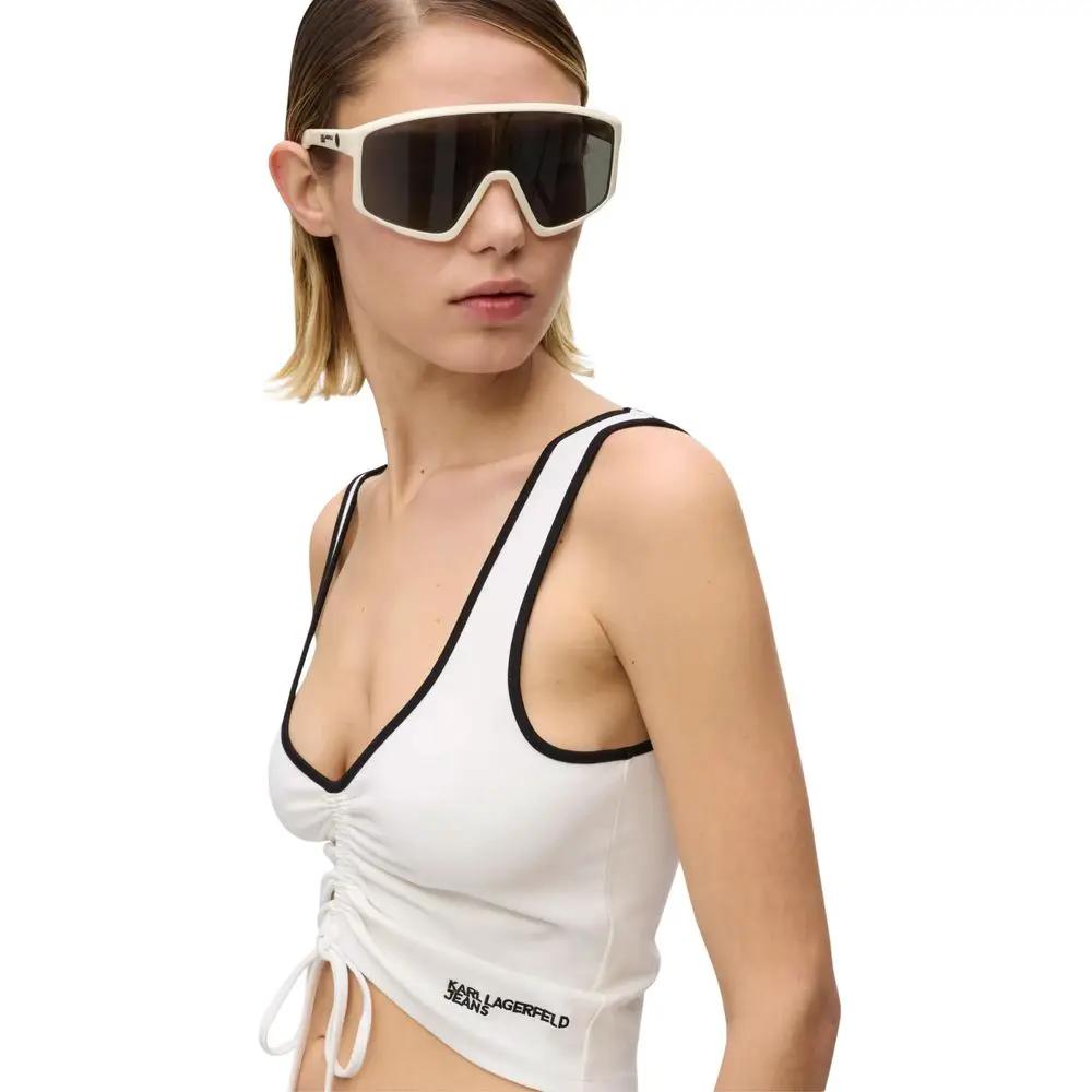 Haut en viscose blanc Karl Lagerfeld