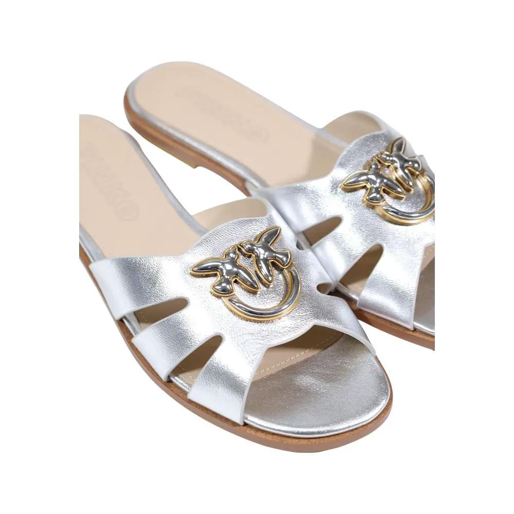 PINKO PINKO White Leather Slippers