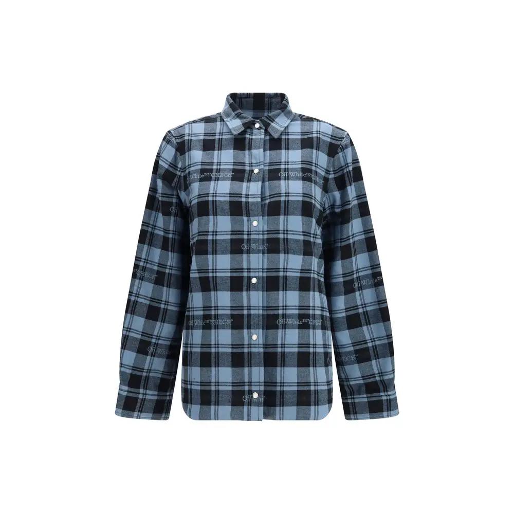 Veste longue en coton bleu Off-White